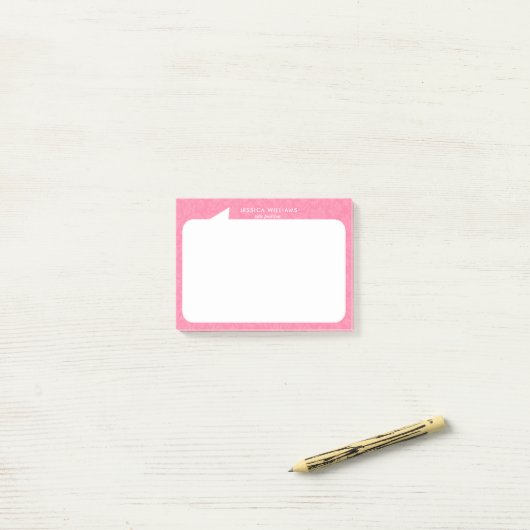 Zwart-wit praat bubble Custom Name Post-it® Notes (Op bureau)