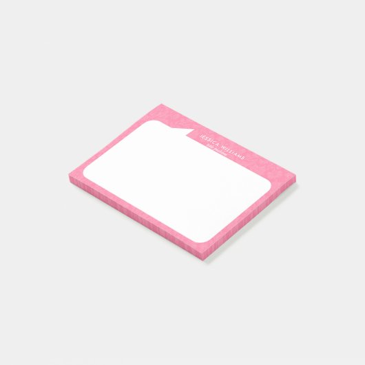 Zwart-wit praat bubble Custom Name Post-it® Notes (Schuin)