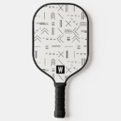 Zwart Wit Prachtig Modern Geometrisch Monogram Pickleball Paddle (Achterkant)