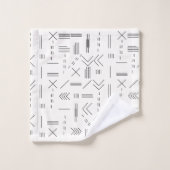 Zwart Wit Prachtig modern geometrisch patroon Bad Handdoek (Wasdoekje)