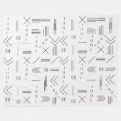 Zwart Wit Prachtig modern geometrisch patroon Fleece Deken (Voorkant (Horizontaal))