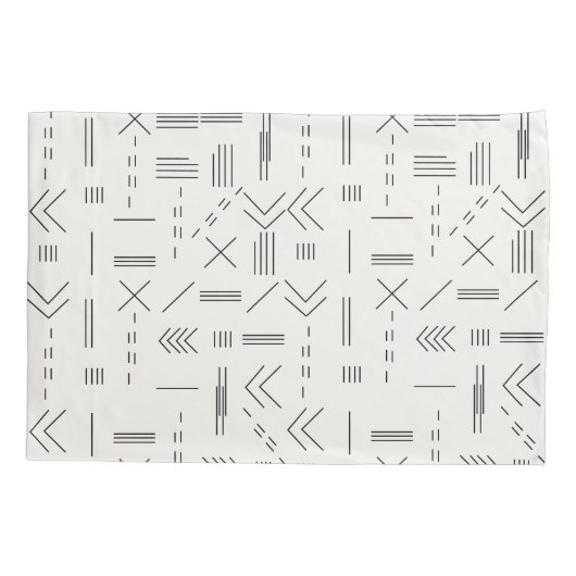 Zwart Wit Prachtig modern geometrisch patroon Kussensloop (Achterkant-Links)