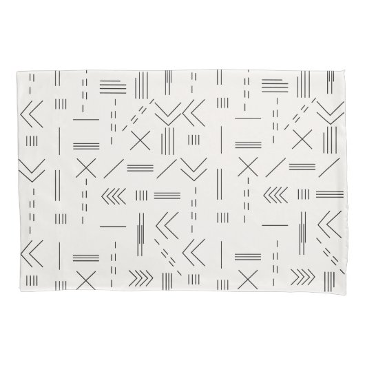 Zwart Wit Prachtig modern geometrisch patroon Kussensloop (Voorkant-Links)