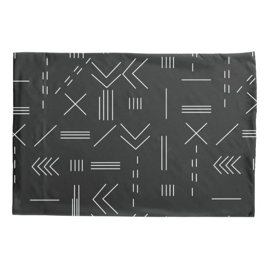 Zwart Wit Prachtig modern geometrisch patroon Kussensloop (Achterkant-Links)