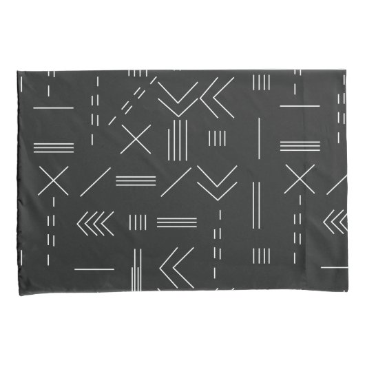 Zwart Wit Prachtig modern geometrisch patroon Kussensloop (Voorkant-Rechts)