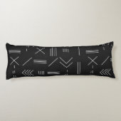 Zwart Wit Prachtig modern geometrisch patroon Lichaamskussen (Achterkant)