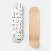 Zwart Wit Prachtig modern geometrisch patroon Persoonlijk Skateboard (Voorkant)