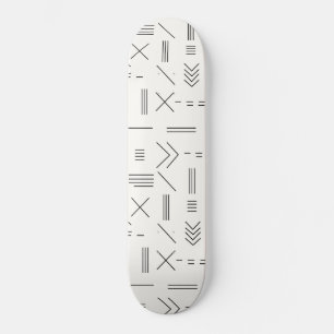 Zwart Wit Prachtig modern geometrisch patroon Persoonlijk Skateboard