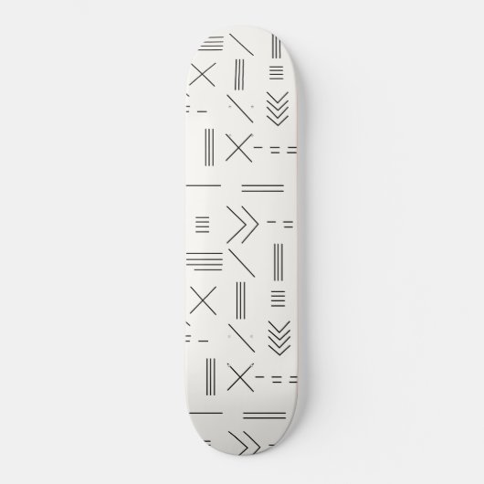 Zwart Wit Prachtig modern geometrisch patroon Persoonlijk Skateboard (Voorkant)