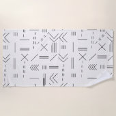 Zwart Wit Prachtig modern geometrisch patroon Strandlaken (Voorkant)