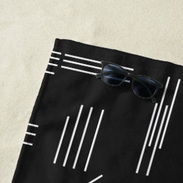 Zwart Wit Prachtig modern geometrisch patroon Strandlaken