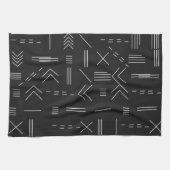 Zwart Wit Prachtig modern geometrisch patroon Theedoek (Horizontaal)