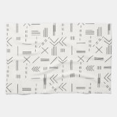 Zwart Wit Prachtig modern geometrisch patroon Theedoek (Horizontaal)