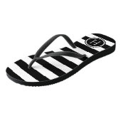 Zwart-wit Preppy Strepen Monogram Teenslippers (Schuin)