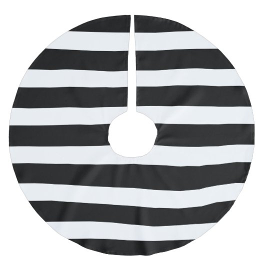 Zwart-wit Preppy Stripes Kerstboom Rok (Voorkant)