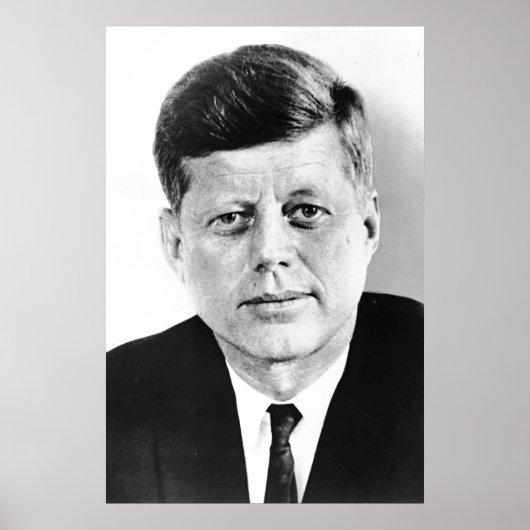 Zwart-wit President JFK John F. Kennedy Poster (Voorkant)