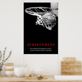Zwart-wit prestatie basketbal poster (Keuken)