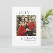 Zwart-wit Prettig feest foto Feestdagenkaart (Staand voorkant)
