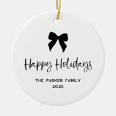 Zwart-Wit | Prettige feestdagen Boog en foto Keramisch Ornament (Voorkant)