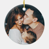 Zwart-Wit | Prettige feestdagen Boog en foto Keramisch Ornament (Achterkant)