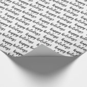 Zwart-wit Prettige feestdagen Cadeaupapier (Hoek)