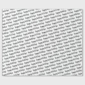 Zwart-wit Prettige feestdagen Cadeaupapier (Vlak)