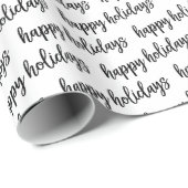 Zwart-wit Prettige feestdagen Cadeaupapier (Rol Hoek)