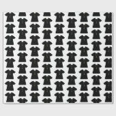 Zwart-wit priester of pastoor uniform cadeaupapier (Vlak)