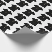 Zwart-wit priester of pastoor uniform cadeaupapier (Hoek)