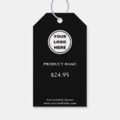 Zwart Wit Prijs Labels - Business Logo Boutique Cadeaulabel (Achterkant)
