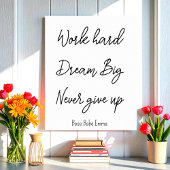 Zwart wit prijsopgave werk hard Gym Poster