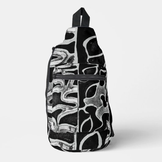 Zwart-wit Print gesneden naaizak Sling Bag (Voorkant)