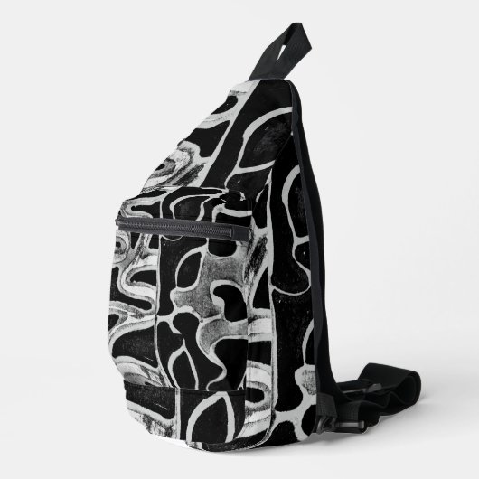 Zwart-wit Print gesneden naaizak Sling Bag (Rechterhoek)