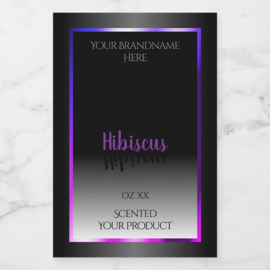 Zwart wit product Etiketten Blauw Paars Roze Lijst (Enkel label)