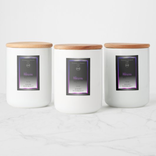 Zwart wit product Etiketten Paars roze Lijst Logo (Flessen)