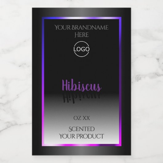 Zwart wit product Etiketten Paars roze Lijst Logo (Enkel label)