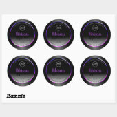 Zwart wit product Etiketten Paars roze Lijst Logo (Vel)