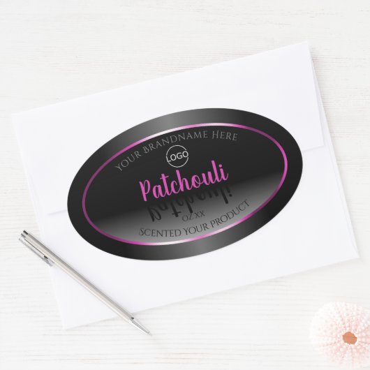 Zwart wit product Etiketten Roze Paars Lijst Logo (Envelop)