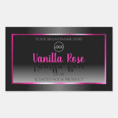 Zwart wit product Labels Glamor Roze Lijst Logo (Voorkant)