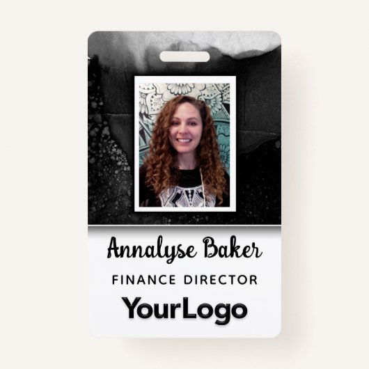 Zwart-wit Professional CNA Zurse-fotonaam Badge (Voorkant)