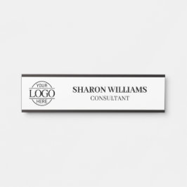 Zwart-wit Professional Custom Business Logo Deurbordje