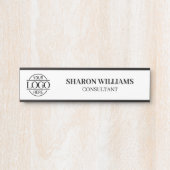 Zwart-wit Professional Custom Business Logo Deurbordje (Voorkant)