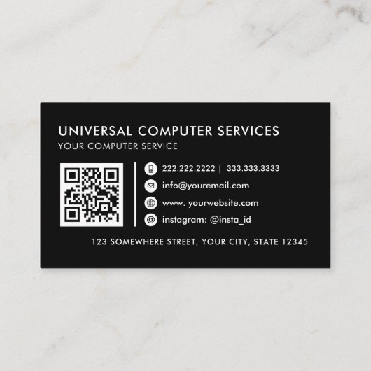  zwart-wit professional visitekaartje (Achterkant)