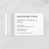Zwart wit professioneel architect ontwerper modern visitekaartje (Achterkant)