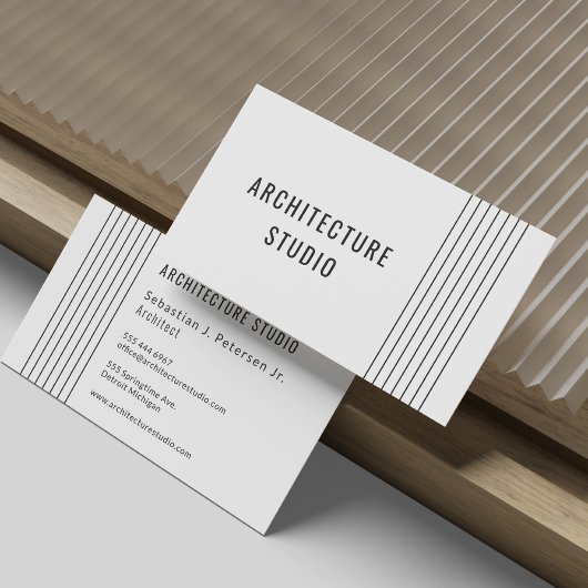 Zwart wit professioneel architect ontwerper modern visitekaartje