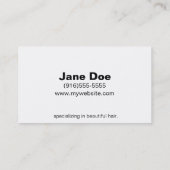 Zwart-wit professioneel chique Visitekaartje (Achterkant)