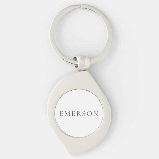 Zwart wit professioneel minimalistisch modern eenv sleutelhanger (Voorkant)