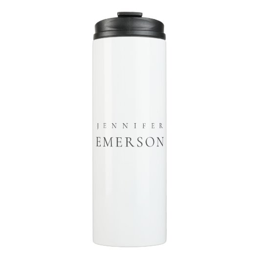 Zwart wit professioneel minimalistisch modern eenv thermosbeker (Voorkant)