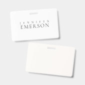 Zwart wit professioneel minimalistisch modern gewo badge (Voor- en achterkant)