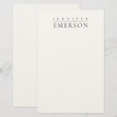 Zwart wit professioneel minimalistisch modern gewo briefpapier (Voorkant / Achterkant)